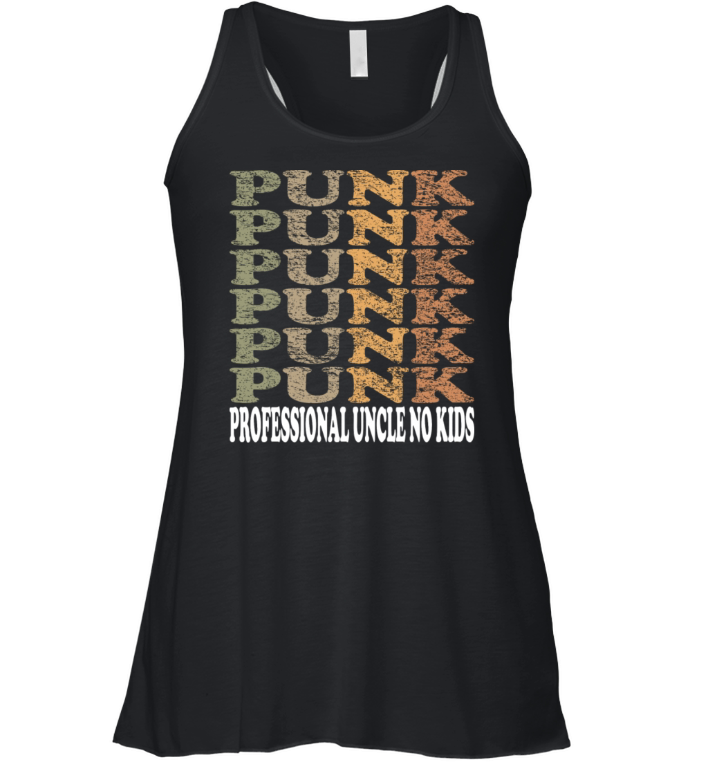 Professional Uncle No Kids Cool Typography Vintage Women's Flowy Tank Top