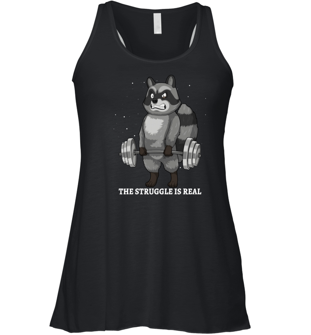 Raccoon Weightlifting Deadlift Fitness The Women's Flowy Tank Top