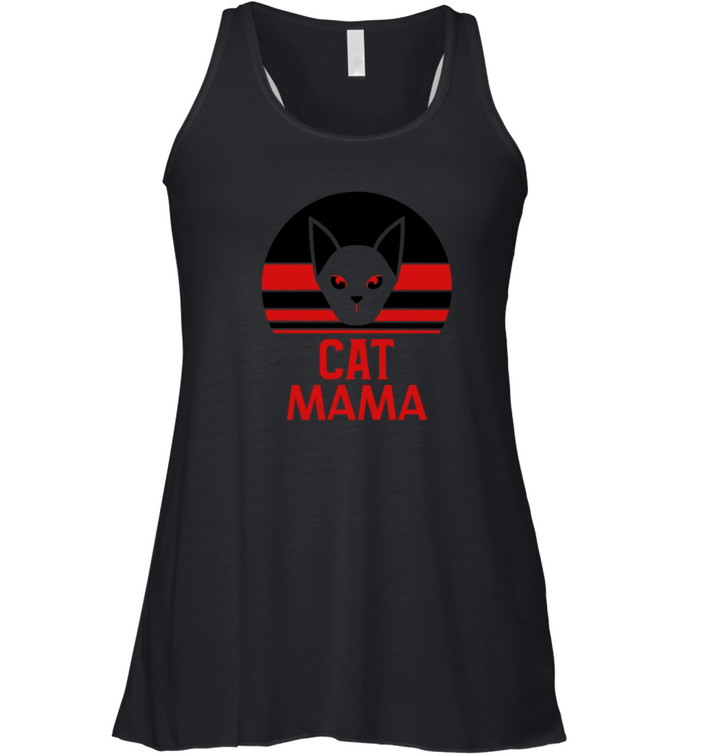 Vintage Cat Mom Shirt Retro Distressed Cat Lady Women's Flowy Tank Top