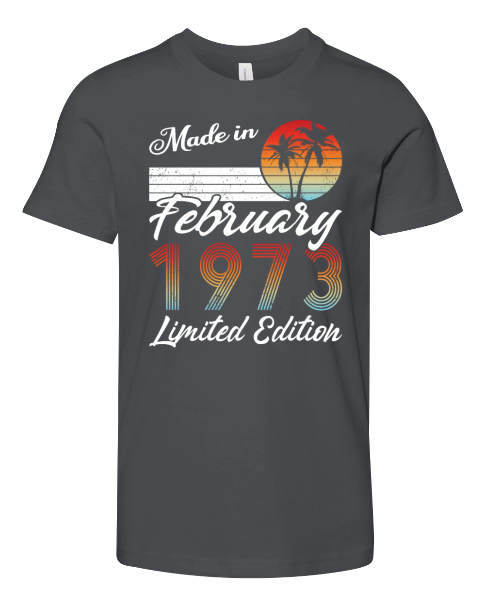 50th birthday february 1973 made in 1973 Youth Unisex Jersey Tee