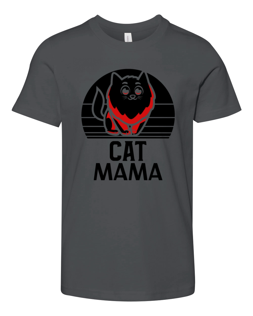 Cat Mama Vintage 80s Style Retro Cat Lady Tee Youth Unisex Jersey Tee