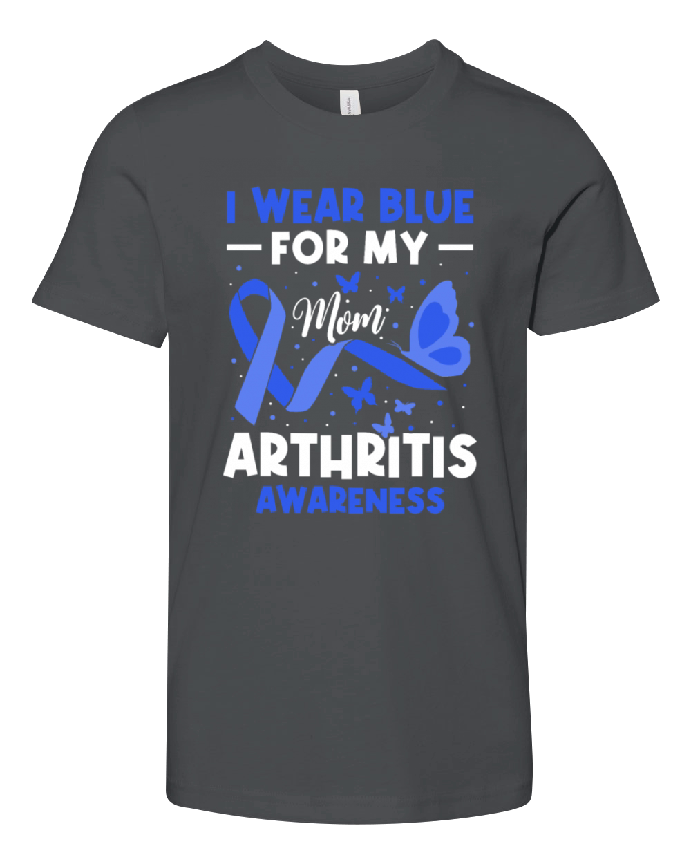I Wear Blue For My Mom Arthritis Awareness Youth Unisex Jersey Tee