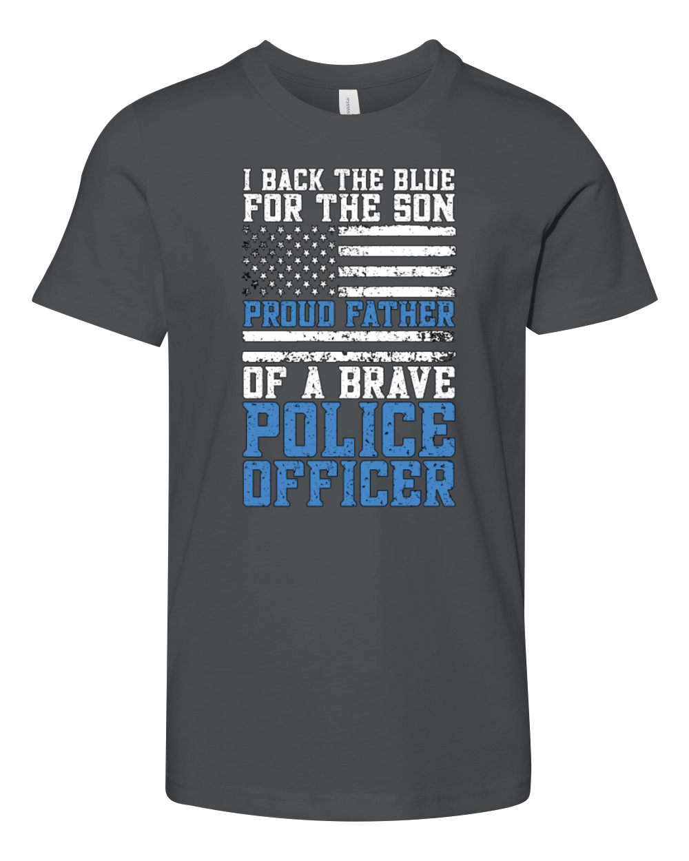 Police Officer I Back The Blue For Law Enforcement Youth Unisex Jersey Tee