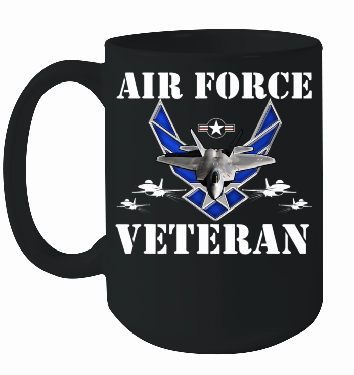 Air Force Veteran with Vintage Roundel and F35 Ceramic Mug