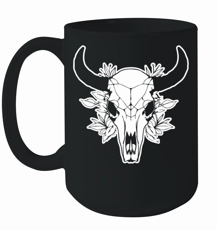 Cow Skull Boho Ceramic Mug