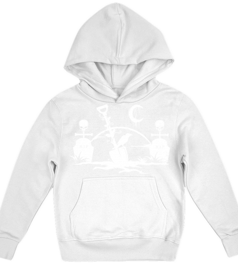 Gothic Graveyard Vintage Crow Lover Skull Fanatic Kids Hoodie