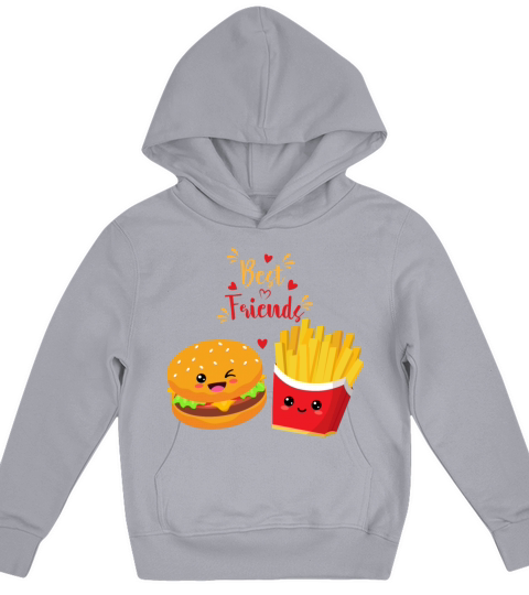 Hamburger Fries Best Friend-Hamburger Day Kids Hoodie