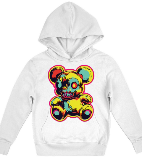 Horror Scary Bear Halloween Witchy Wuzzles Kids Hoodie