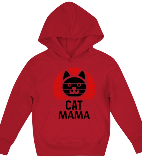 Vintage Eighties Style Cat Mom Graphic Tee Retro Kids Hoodie