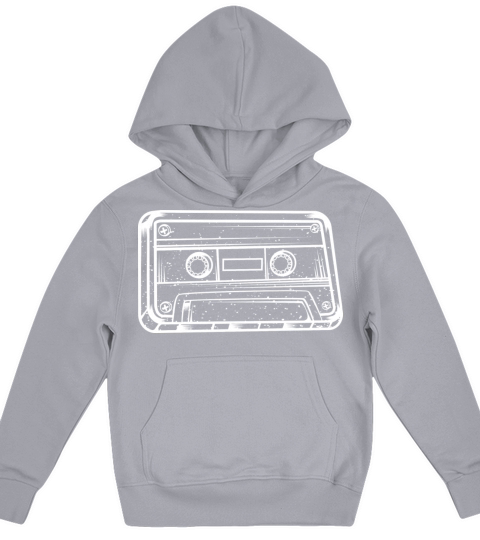 Vintage Music Cassette Sketch Audio Recorder Kids Hoodie