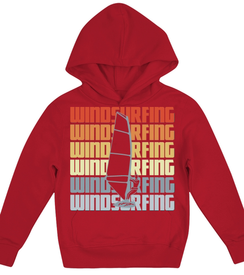 Vintage Windsurfing Kids Hoodie