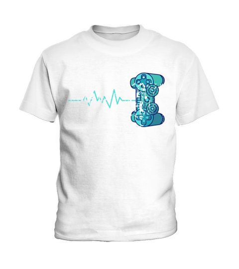 Vintage Gamer Heartbeat Video Games Player Kids T-Shirt