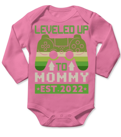 Funny Leveled Up To Mom 2022 - Vintage Promoted To Long Sleeve Baby One-Piece