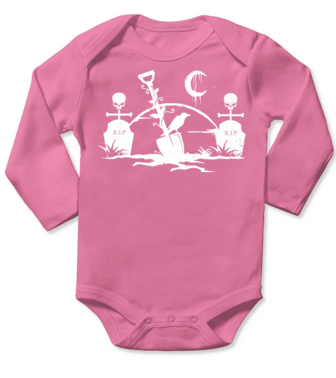 Gothic Graveyard Vintage Crow Lover Skull Fanatic Long Sleeve Baby One-Piece