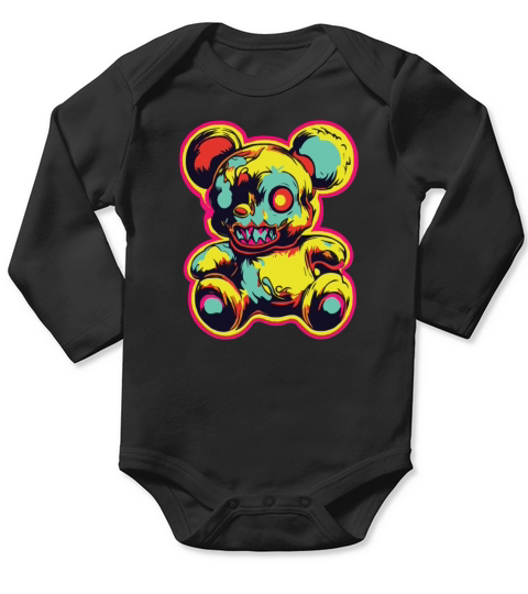 Horror Scary Bear Halloween Witchy Wuzzles Long Sleeve Baby One-Piece
