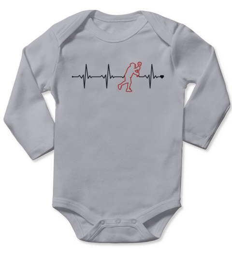 Lacrosse Heartbeat Fan Mom Goalie Lax Legend Long Sleeve Baby One-Piece