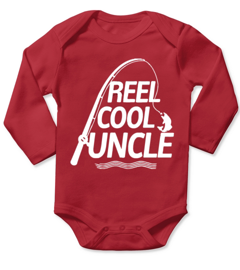 Mens Reel Cool Uncle - Fathers Day Fishing Gift F Long Sleeve Baby One-Piece