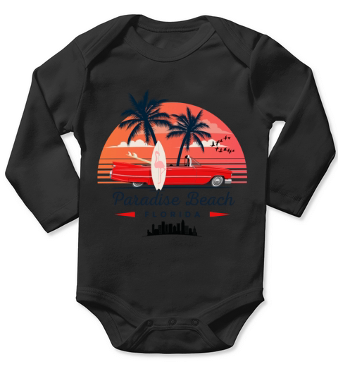 Paradise Beach Florida Long Sleeve Baby One-Piece