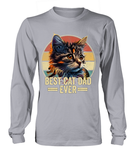 Best Cat Dad Ever Vintage Funny Cat Fathers Day Long sleeved Unisex