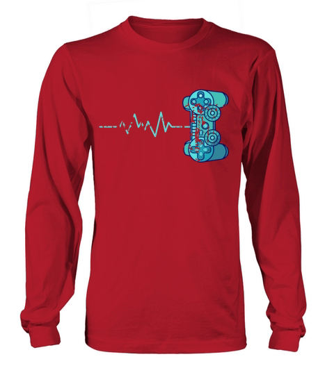 Vintage Gamer Heartbeat Video Games Player Long sleeved Unisex