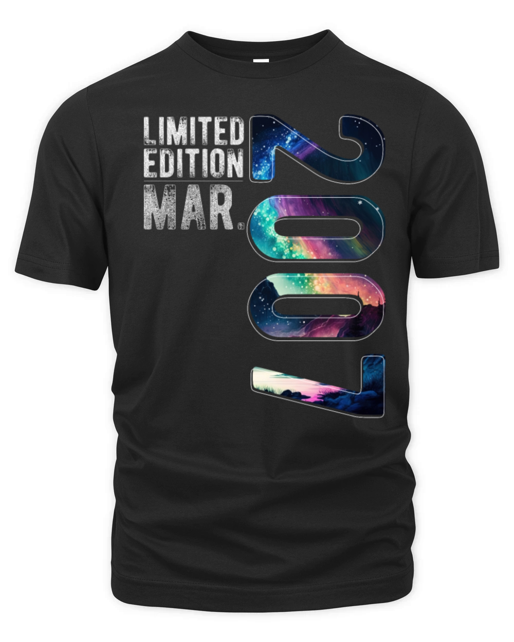 Limited Edition 2007 March Birthday Polar Lights Organic Unisex T-shirt