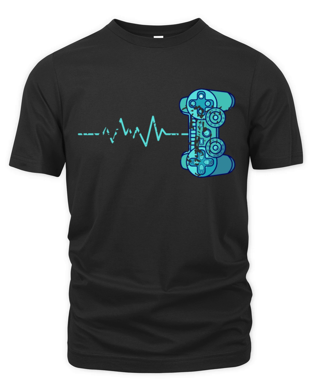 Vintage Gamer Heartbeat Video Games Player Organic Unisex T-shirt