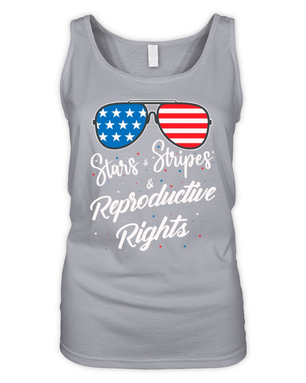 Patriotic 4th July Sunglass Stars Stripes Organic Women's Tank Top