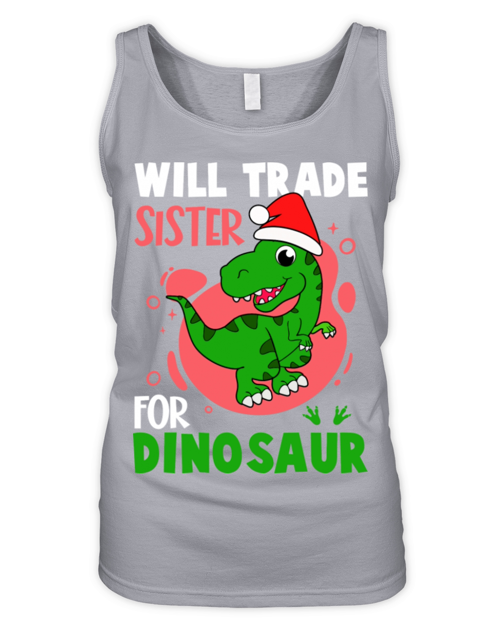 Will Trade Sister For Dinosaur Santa Rex Organic Women's Tank Top