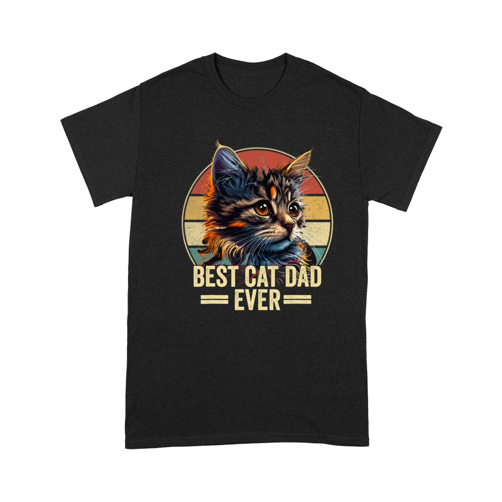 Best Cat Dad Ever Vintage Funny Cat Fathers Day Premium T-shirt