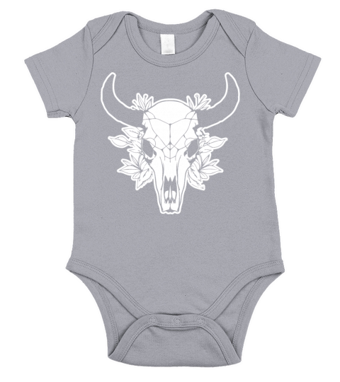 Cow Skull Boho Short Sleeve Baby One-Piece