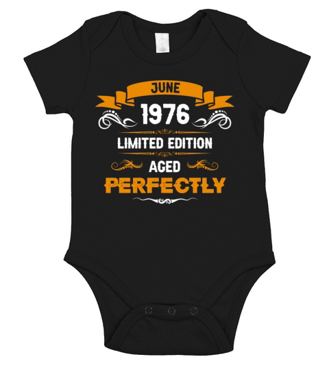June 1976 Vintage Birthday Present Short Sleeve Baby One-Piece