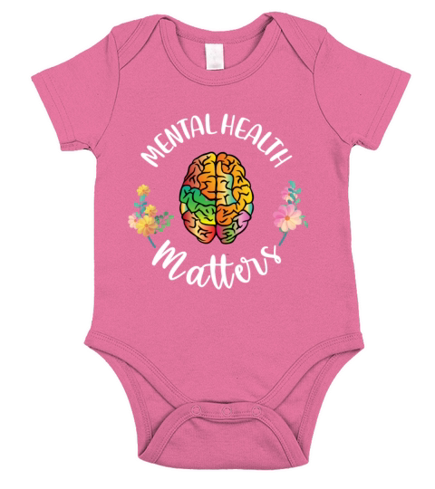 Mental Health Matter Brain Design Short Sleeve Baby One-Piece