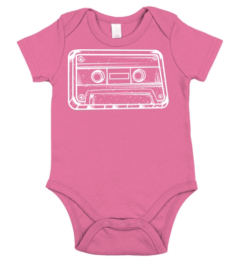 Vintage Music Cassette Sketch Audio Recorder Short Sleeve Baby One-Piece