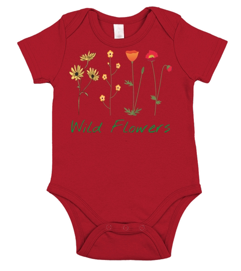 Vintage Retro Wild flower Short Sleeve Baby One-Piece