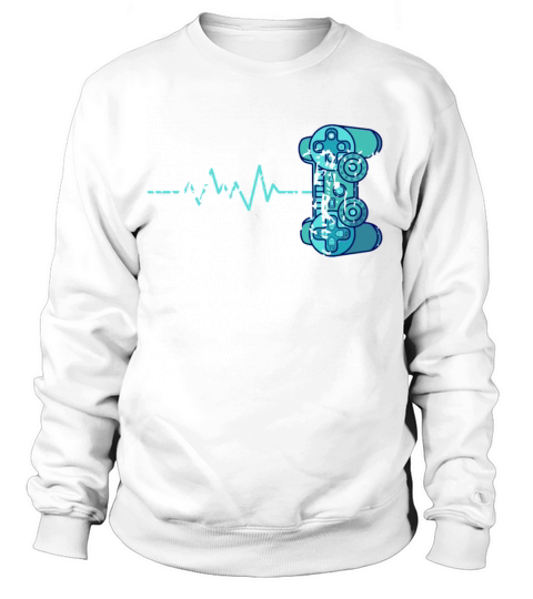 Vintage Gamer Heartbeat Video Games Player Sweatshirt Unisex