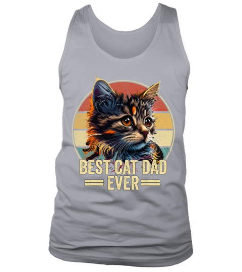 Best Cat Dad Ever Vintage Funny Cat Fathers Day Tank Top Unisex