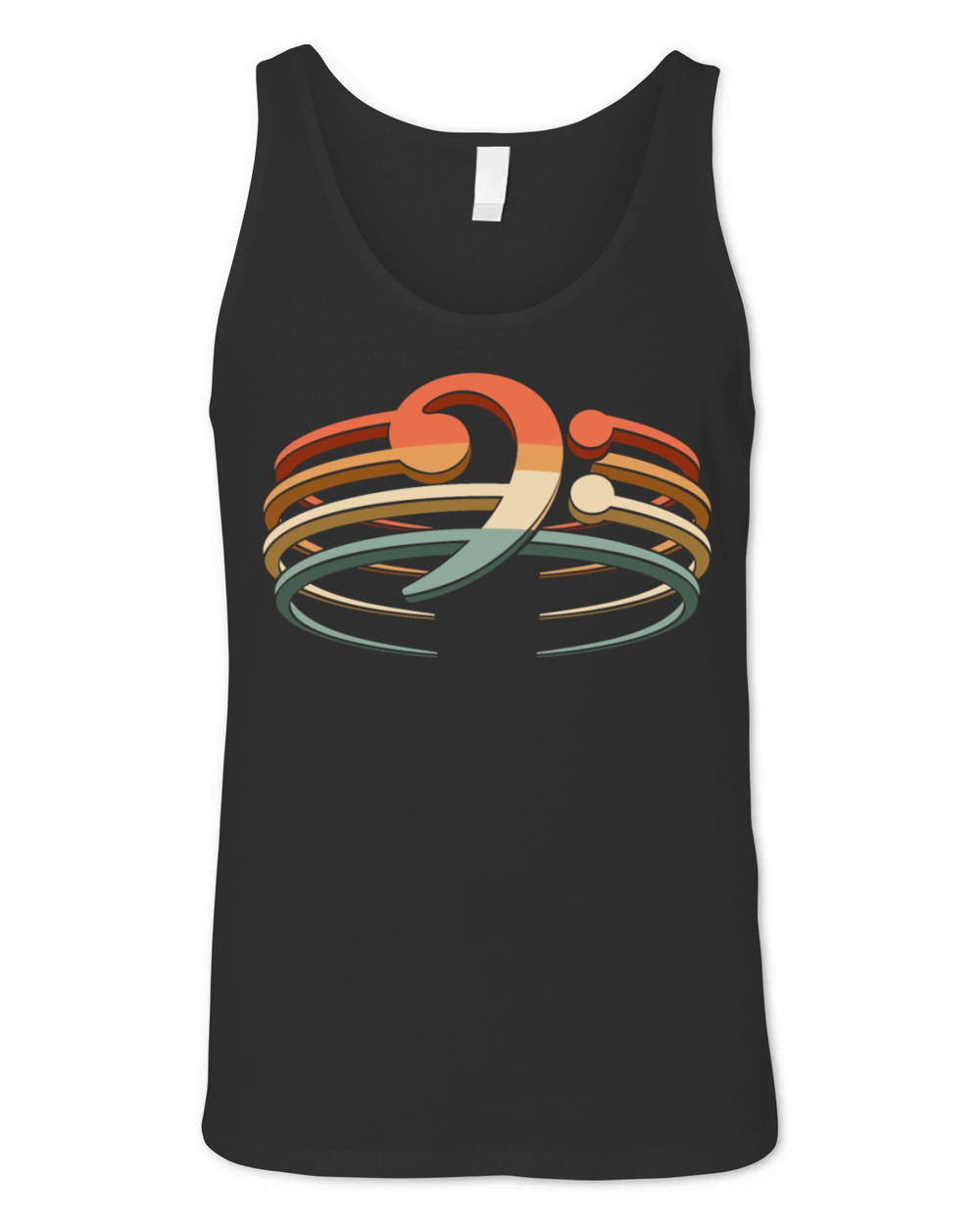 Bass Guitar Vintage Bass Clef for Bassist Unisex Jersey Tank
