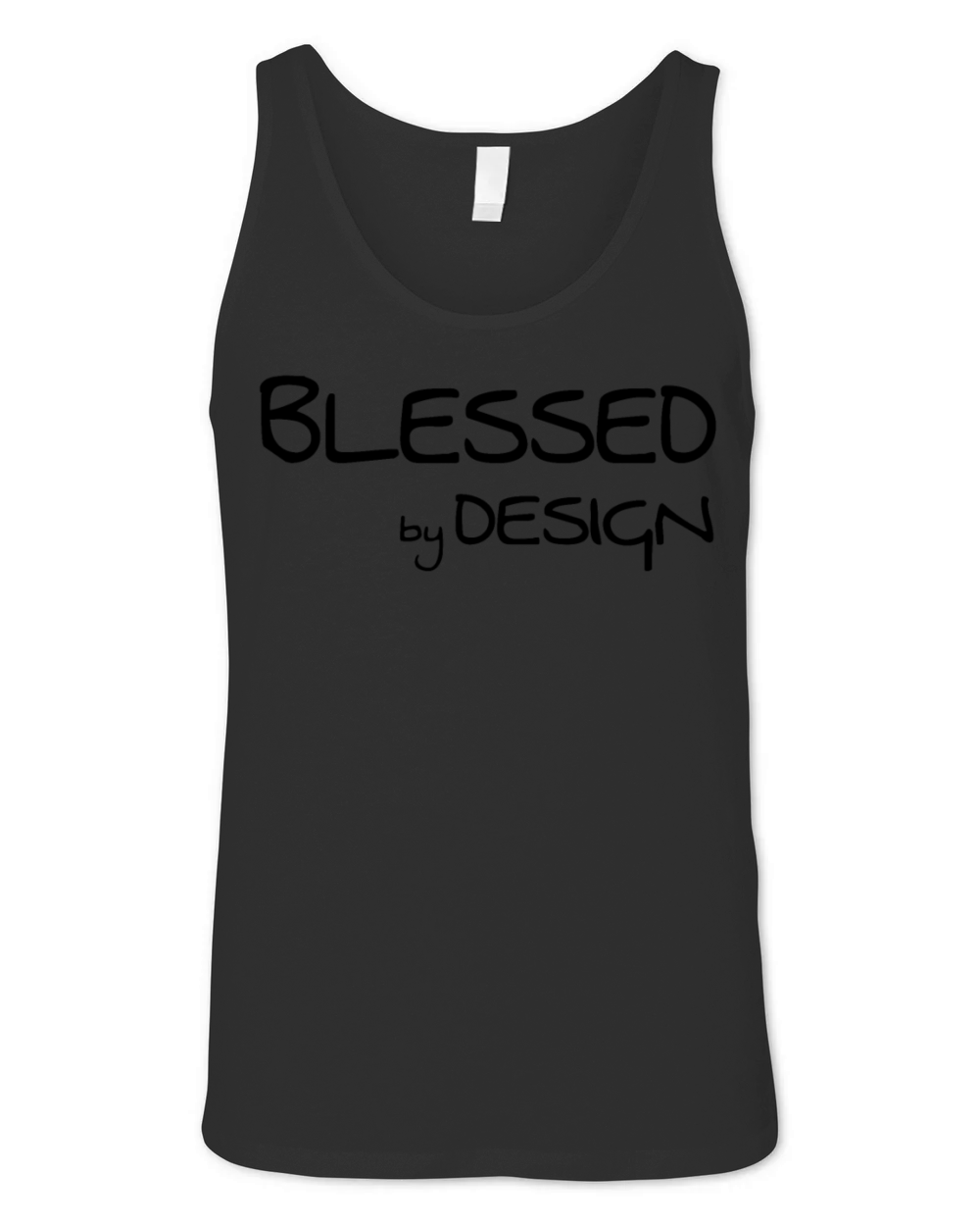 Blessed By Design Inspirational Affirmation Black Unisex Jersey Tank