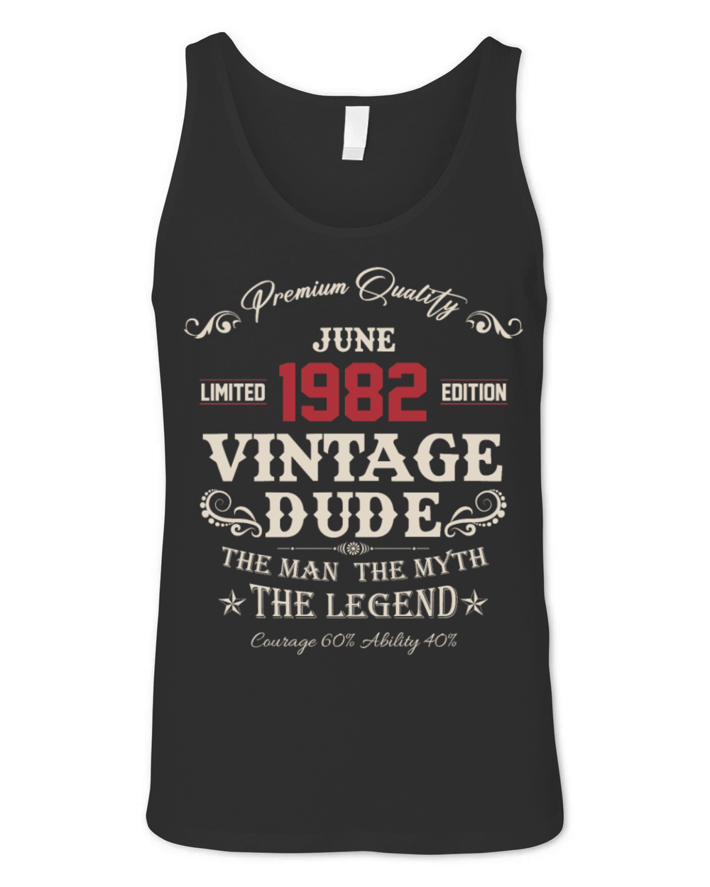 June 1982 Vintage Birthday Present Unisex Jersey Tank