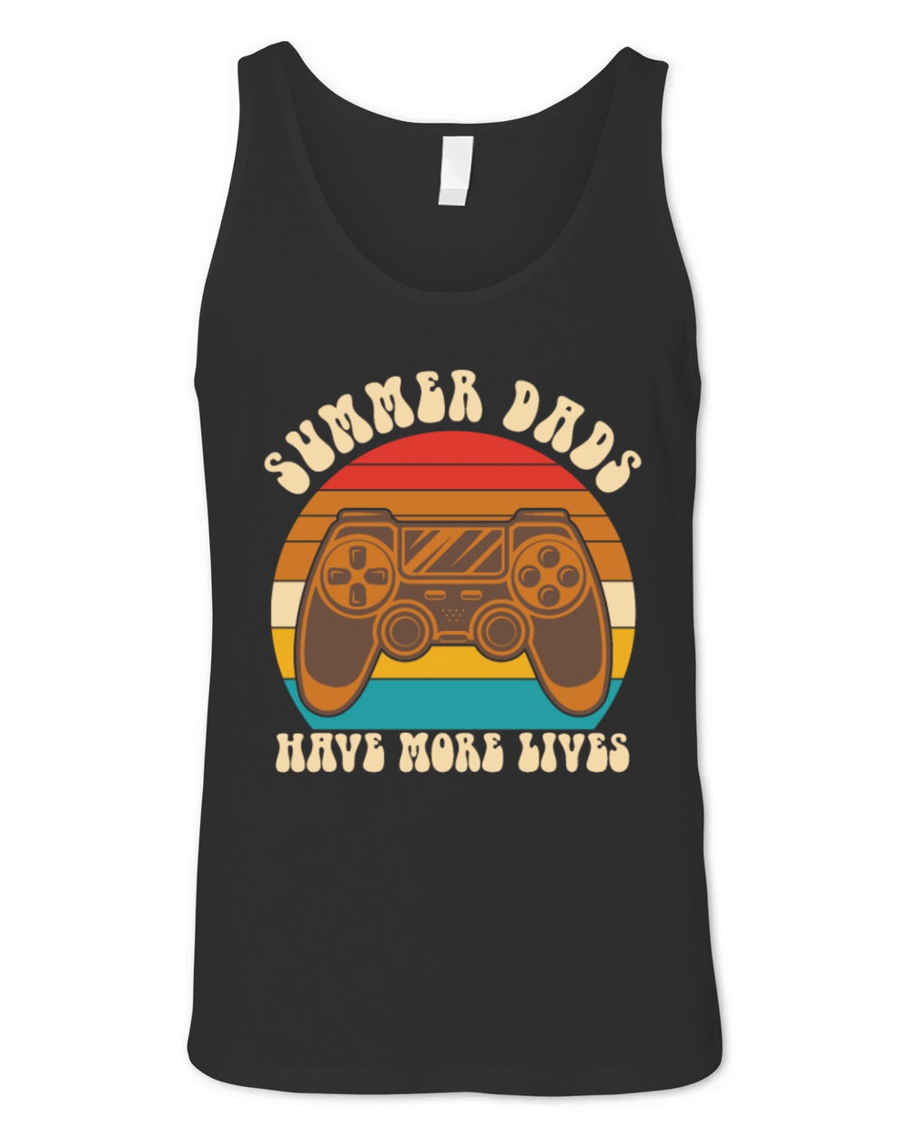 Summer Dads Have More Lives Vintage Gamer Unisex Jersey Tank