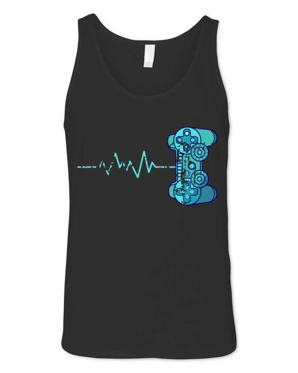 Vintage Gamer Heartbeat Video Games Player Unisex Jersey Tank