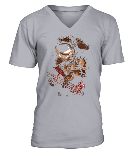 Astronaut with guitar V-Neck T-shirt