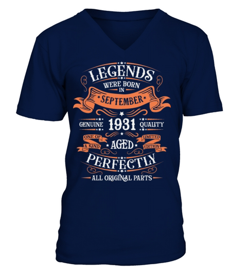 Birthday September 1931 Limited Edition Vintage V-Neck T-shirt