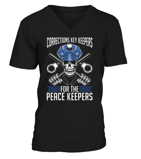 Correction Officers Corrections Key Keepers Police V-Neck T-shirt