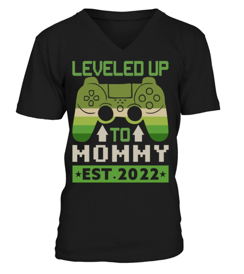 Funny Leveled Up To Mom 2022 - Vintage Promoted To V-Neck T-shirt