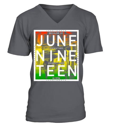 Juneteenth June Nine Teen Black History Vintage V-Neck T-shirt