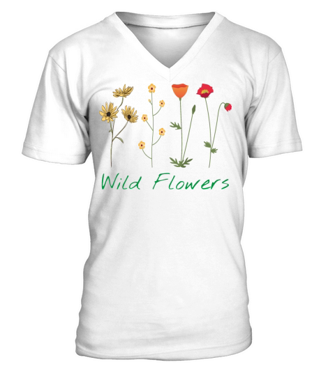 Vintage Retro Wild flower V-Neck T-shirt