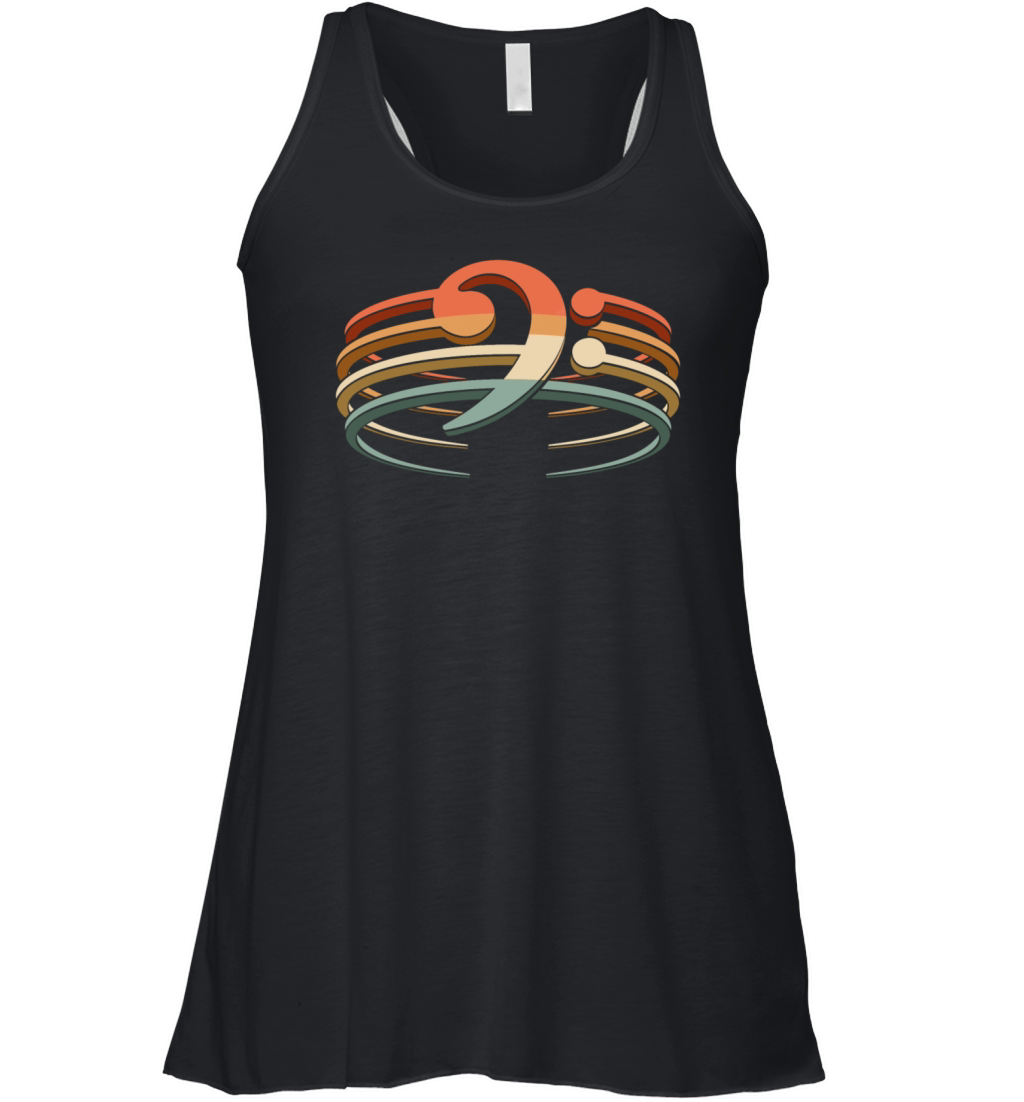 Bass Guitar Vintage Bass Clef for Bassist Women's Flowy Tank Top