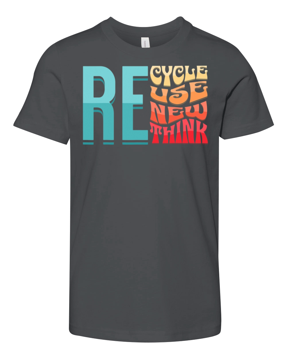 Recycle Reuse Renew Rethink Vintage Environmental Youth Unisex Jersey Tee