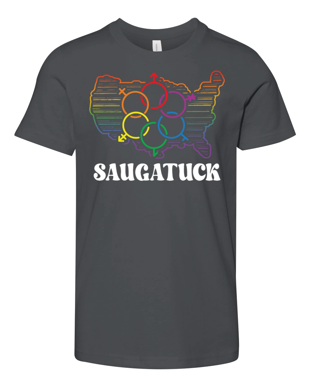 Saugatuck Pride Month Pride Flag LGBT Community LG Youth Unisex Jersey Tee